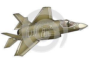  Airplane PNG Transparent background, F35 with desert camo body color